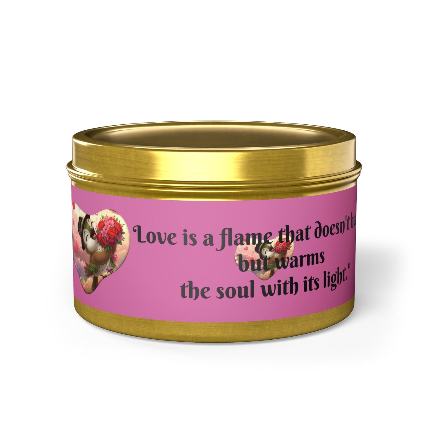 Love is a Flame Tin Candle
