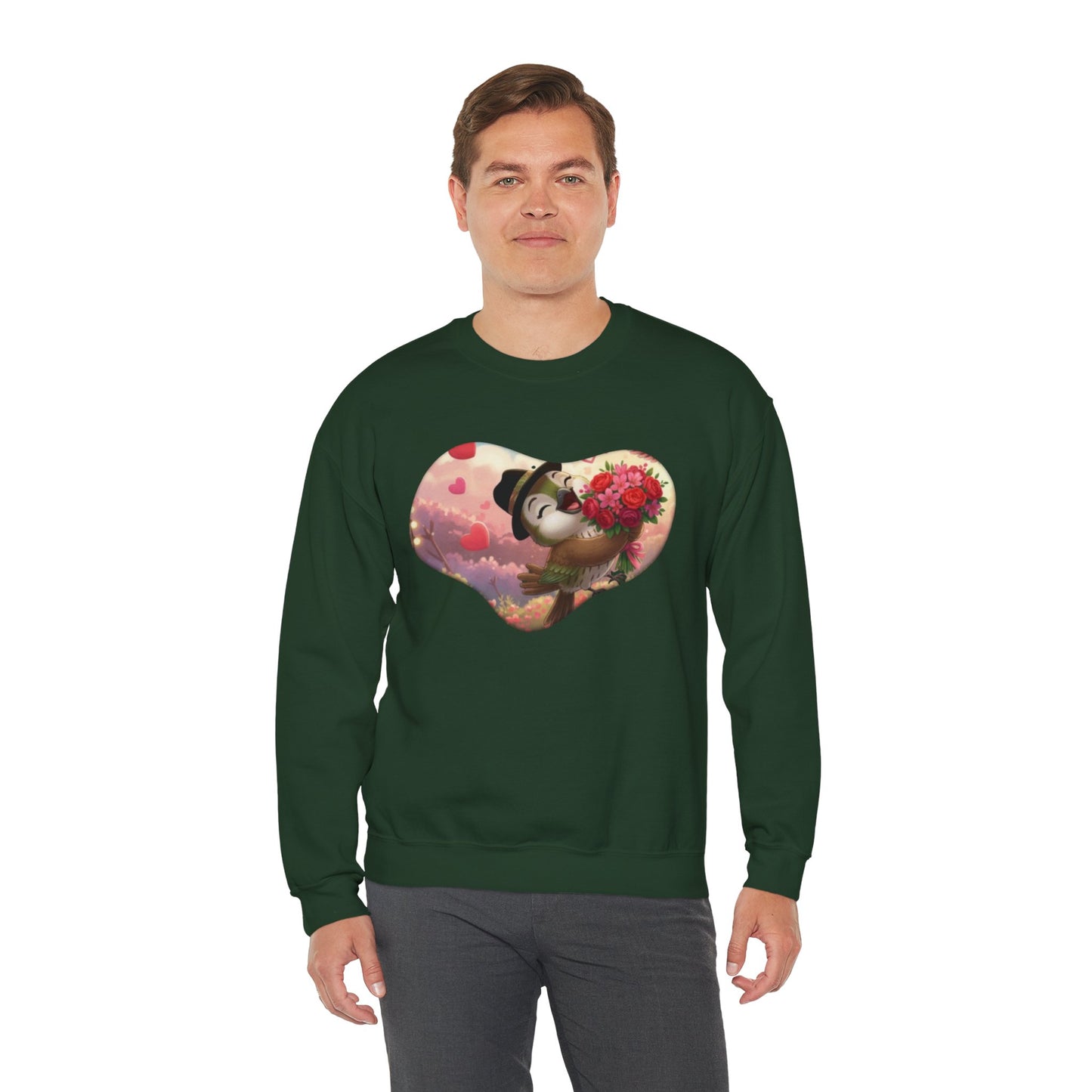 Unisex Heavy Blend Crewneck Sweatshirt San Valentin heart with ciguita.