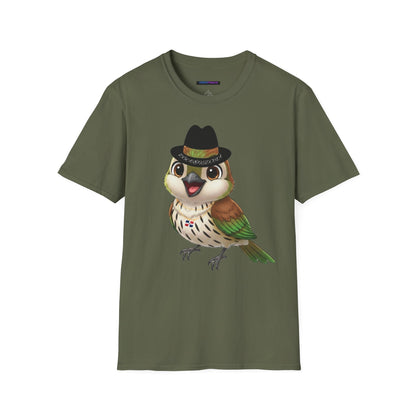 Unisex T-shirt Ciguita the Palmchat with Hat & Chain