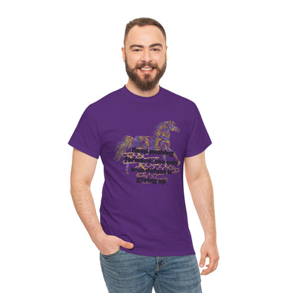 Unisex Heavy Cotton Tee Horse with a Quote Inspiring Success