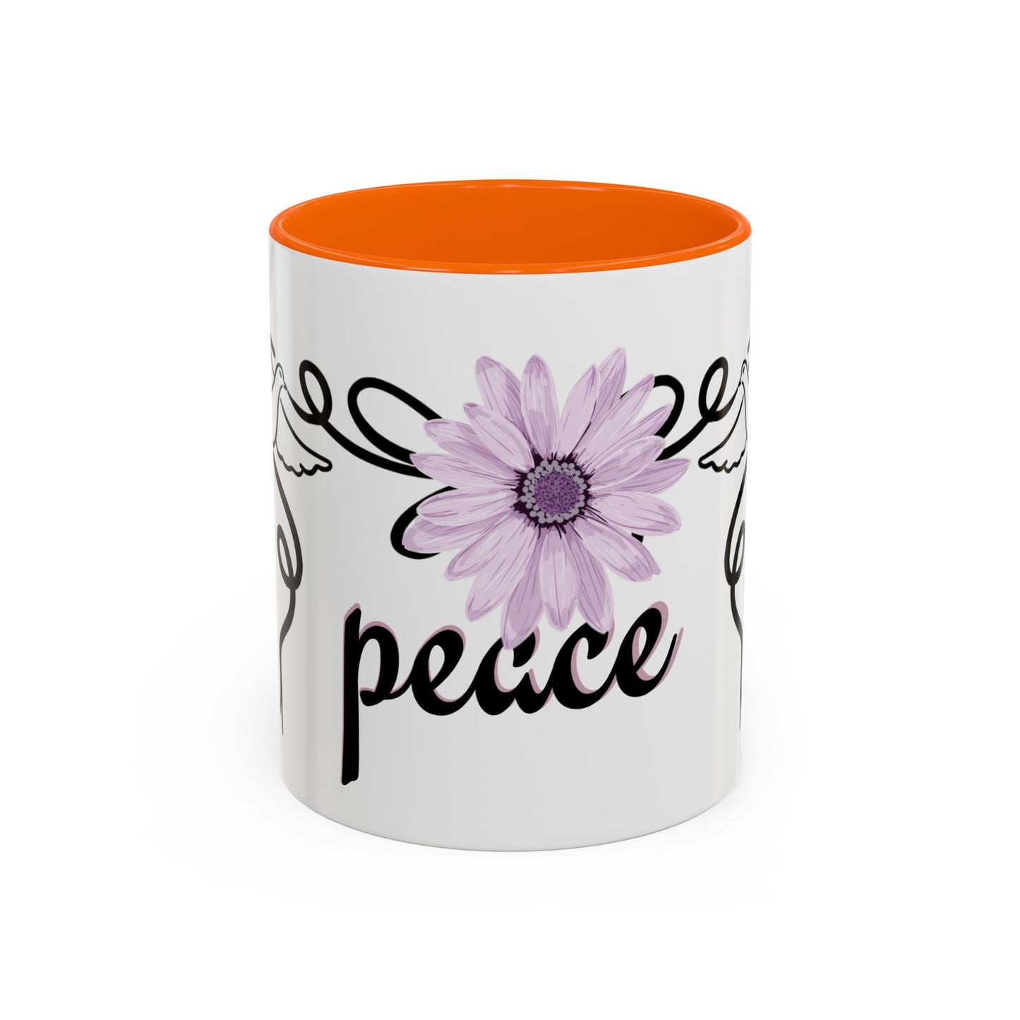 Accent Coffee Mug - Doves with Flower & Peace