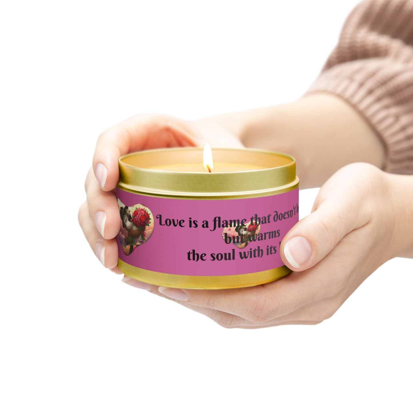 Love is a Flame Tin Candle