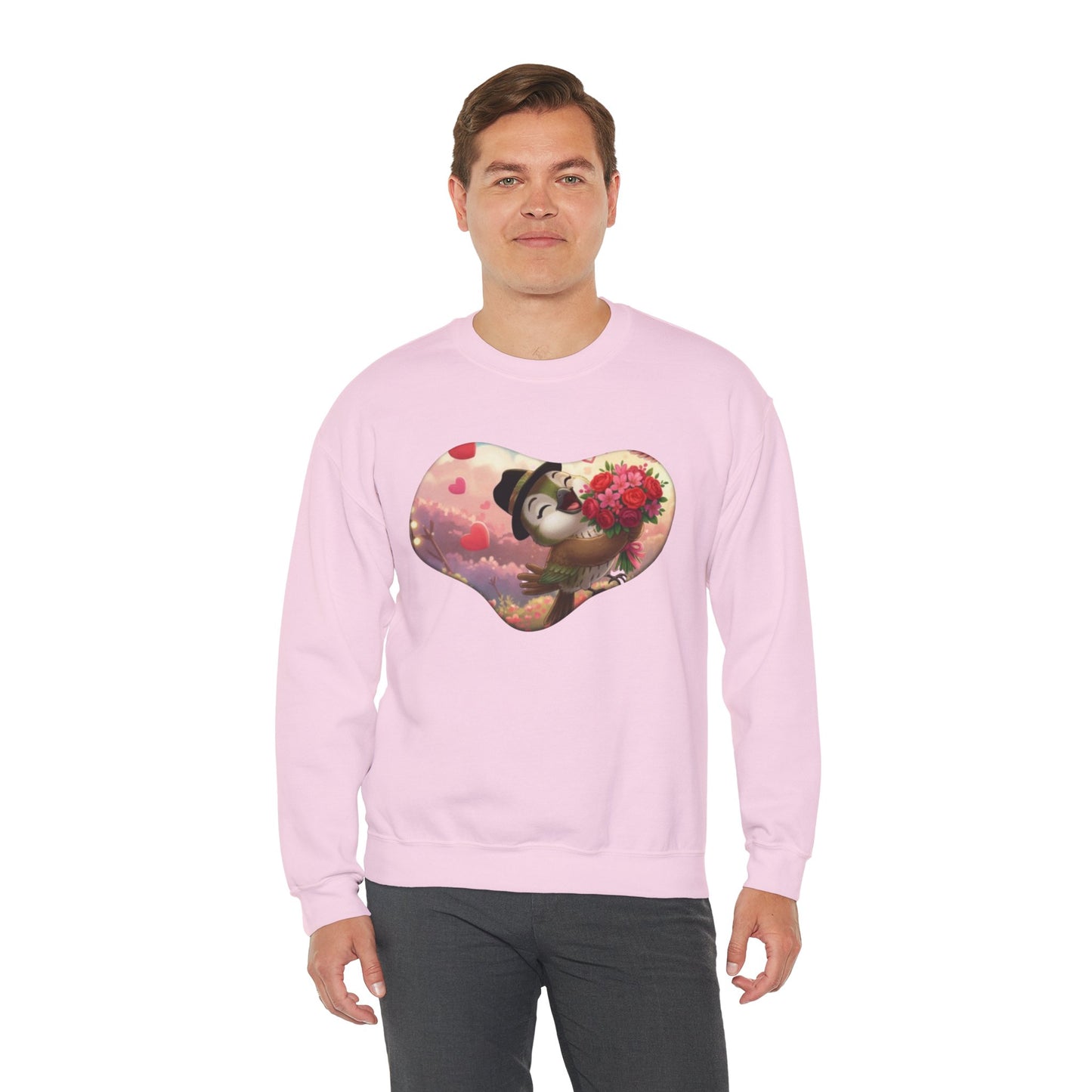 Unisex Heavy Blend Crewneck Sweatshirt San Valentin heart with ciguita.