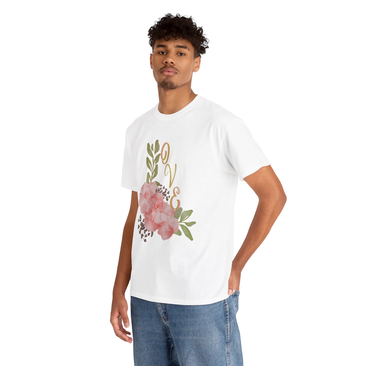 Floral “Love” Design - Unisex Heavy Cotton Tee