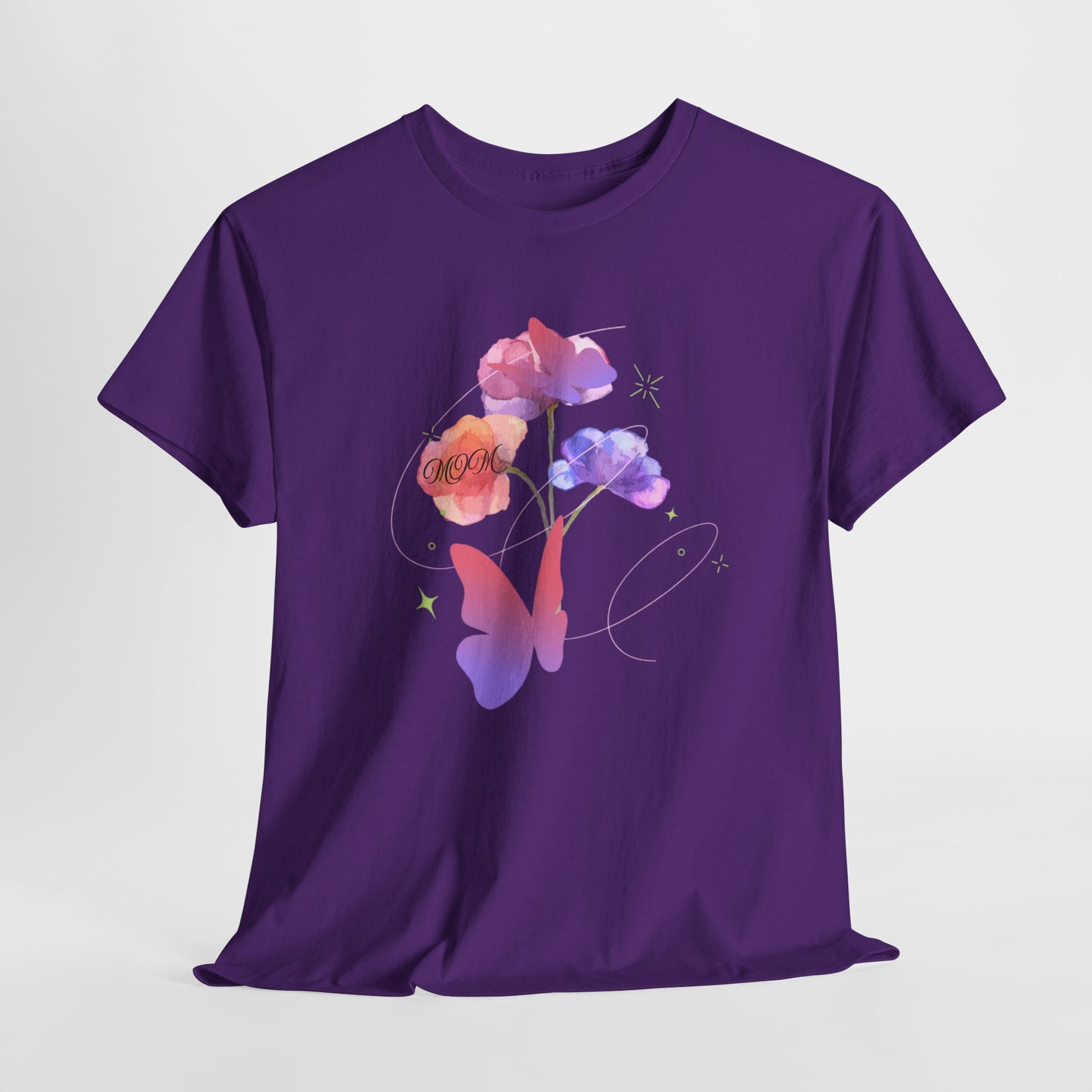 Dreamy Watercolor Flowers & Butterfly - Heavy Cotton Tee