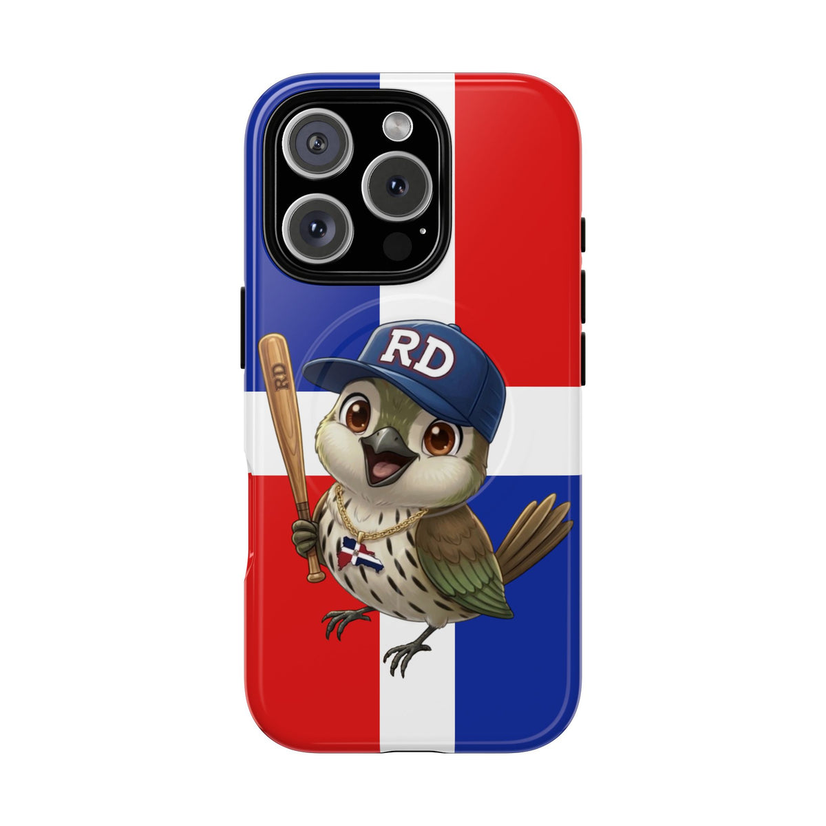 Dominican flag with Cigüa ready for baseball Tough Magnetic Iphone Cases