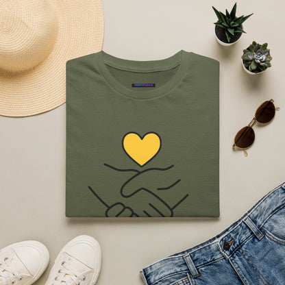 Unisex Softstyle T-Shirt Clasped Hands with Heart
