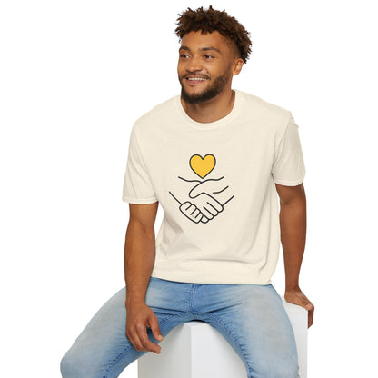 Unisex Softstyle T-Shirt Clasped Hands with Heart