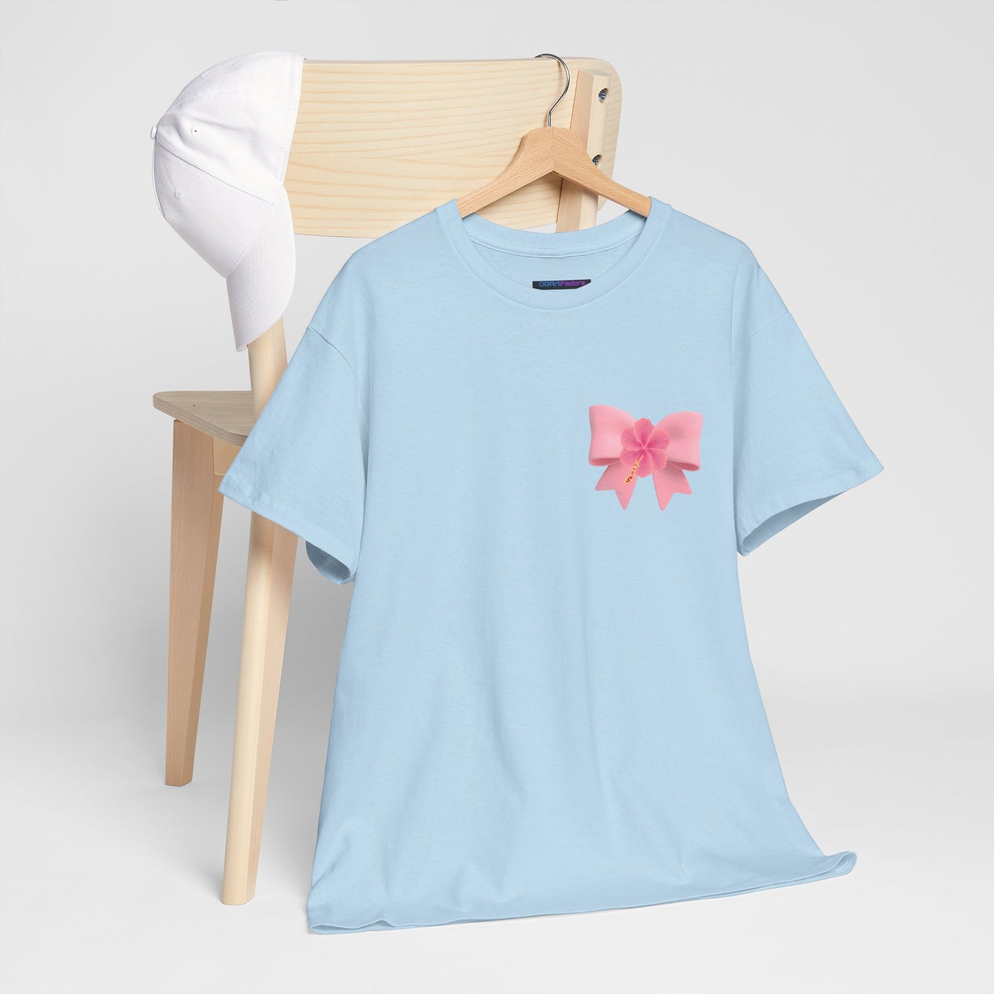 Cute Pink Bow with Flower Accent - Heavy Cotton Tee