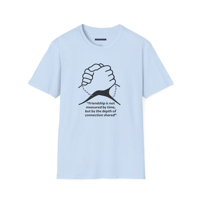 Unisex Softstyle T-Shirt Clasped Hands with Quote of Friendship
