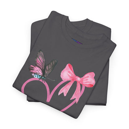 Unisex Heavy Cotton Tee Heart & Butterfly