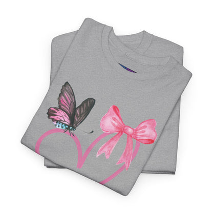 Unisex Heavy Cotton Tee Heart & Butterfly