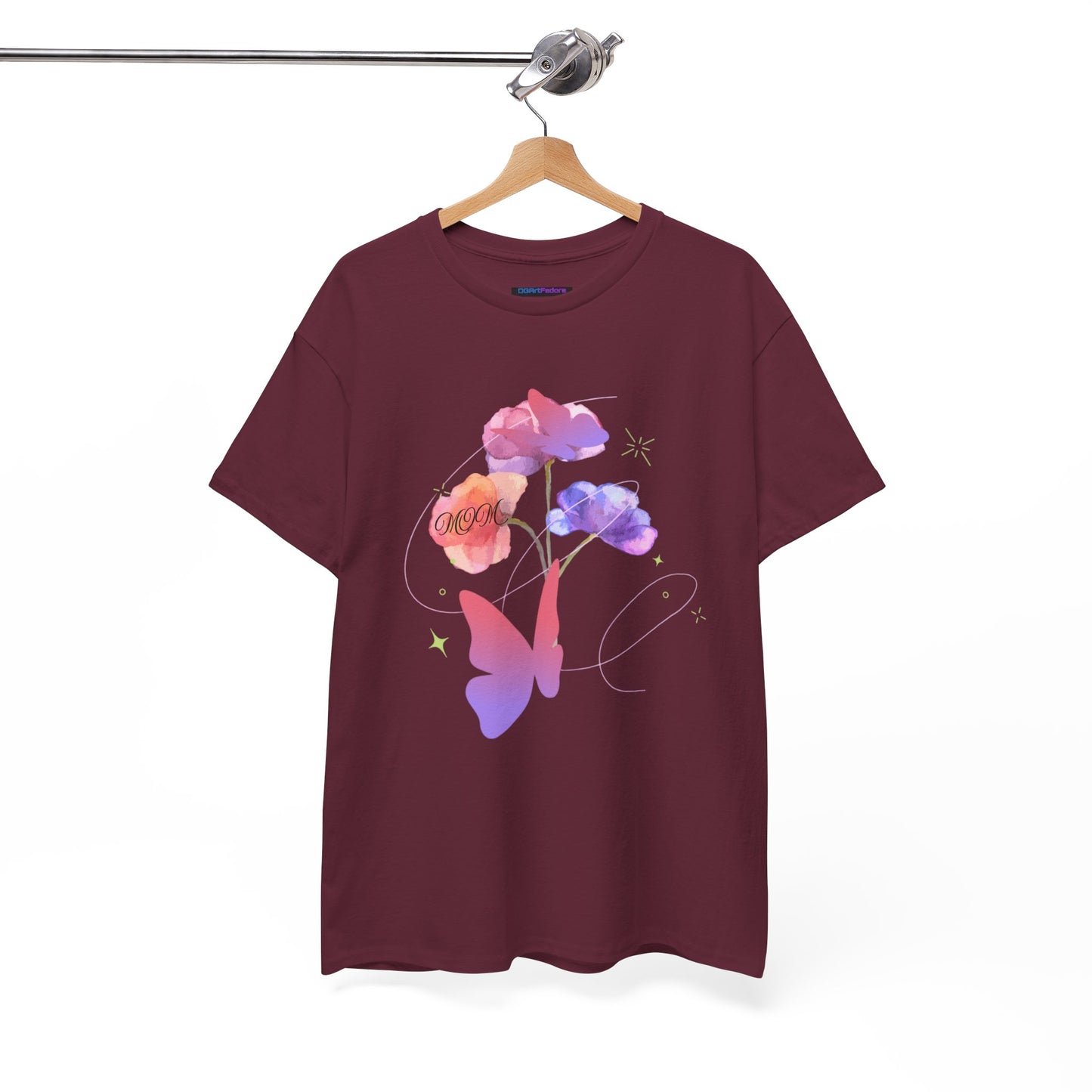 Dreamy Watercolor Flowers & Butterfly - Heavy Cotton Tee