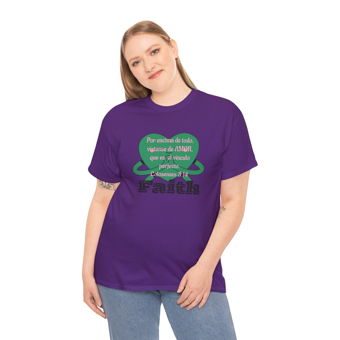 Unisex Heavy Cotton Tee - Fe (Faith), Colosenses 3:14