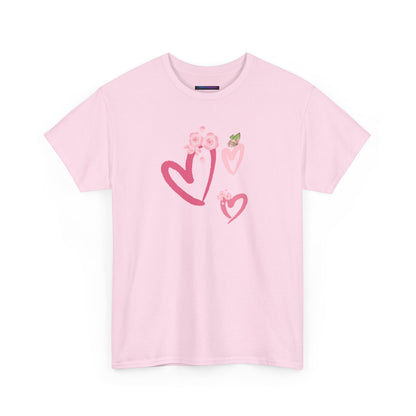 Unisex Heavy Cotton Tee Hearts Adorned