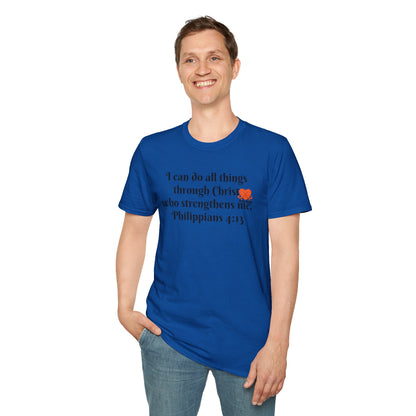 Unisex Softstyle T-Shirt -Philippians 4:13 - I can do all things