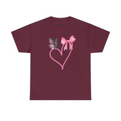 Unisex Heavy Cotton Tee Heart & Butterfly