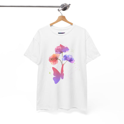 Dreamy Watercolor Flowers & Butterfly - Heavy Cotton Tee
