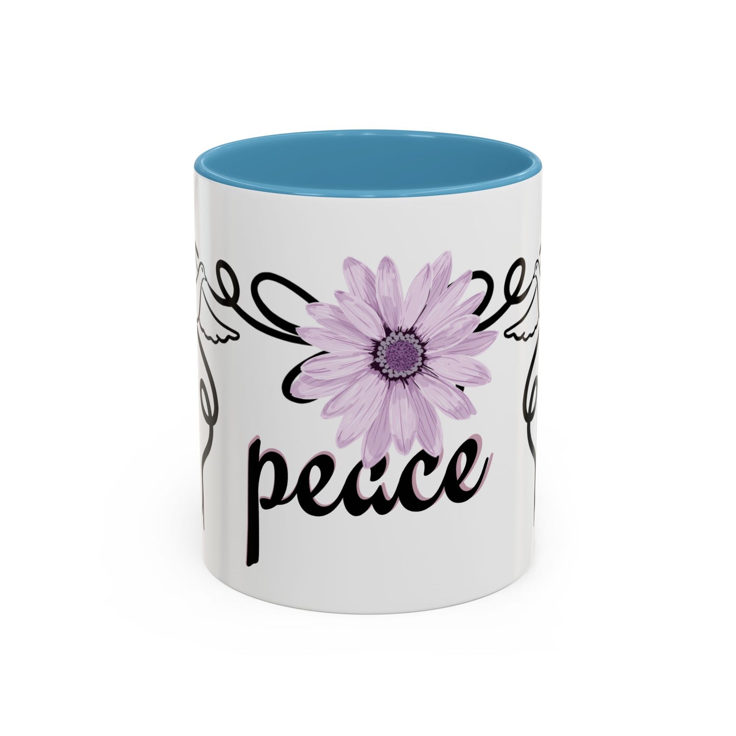 Accent Coffee Mug - Doves with Flower & Peace