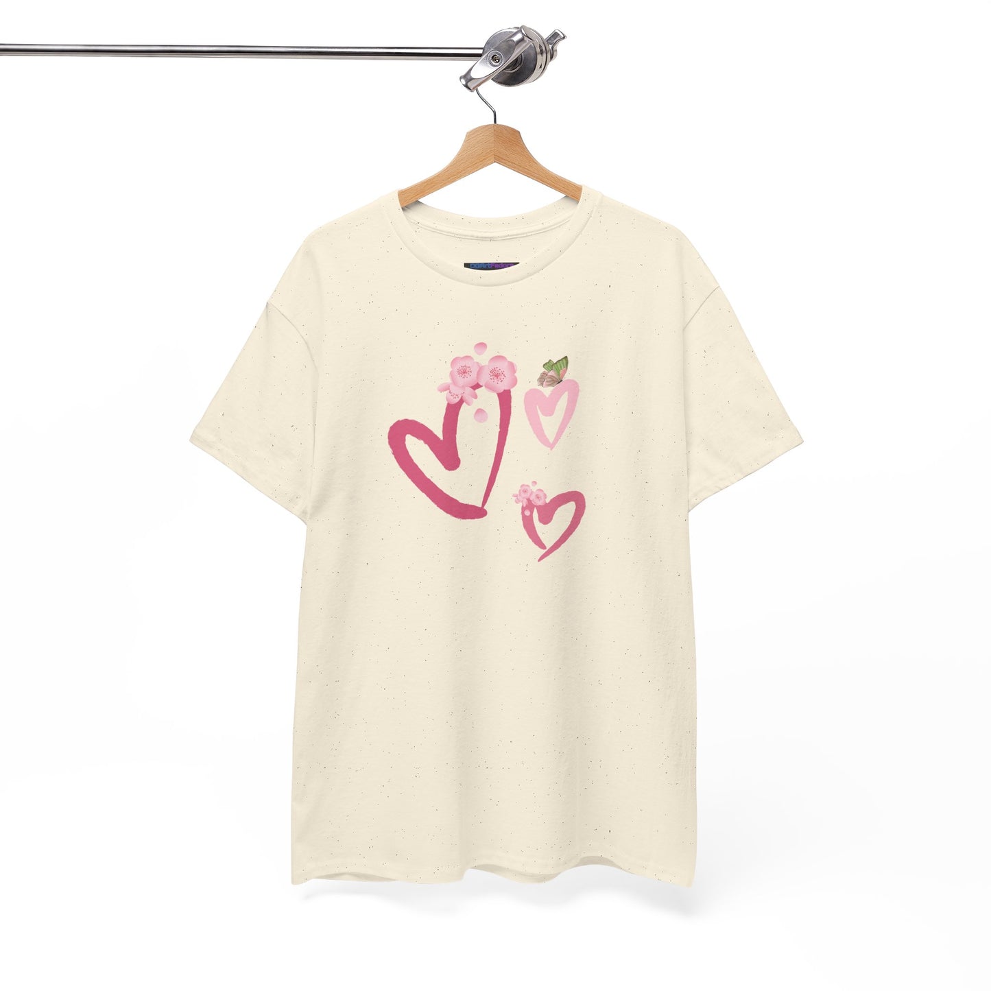 Unisex Heavy Cotton Tee Hearts Adorned