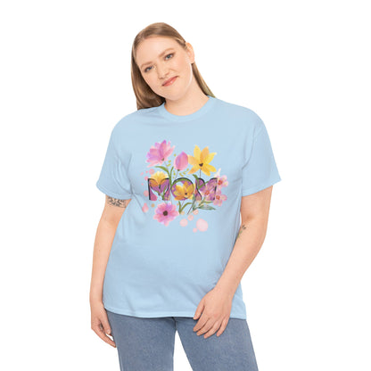 Soft Floral Mom Tribute Design - Heavy Cotton Tee