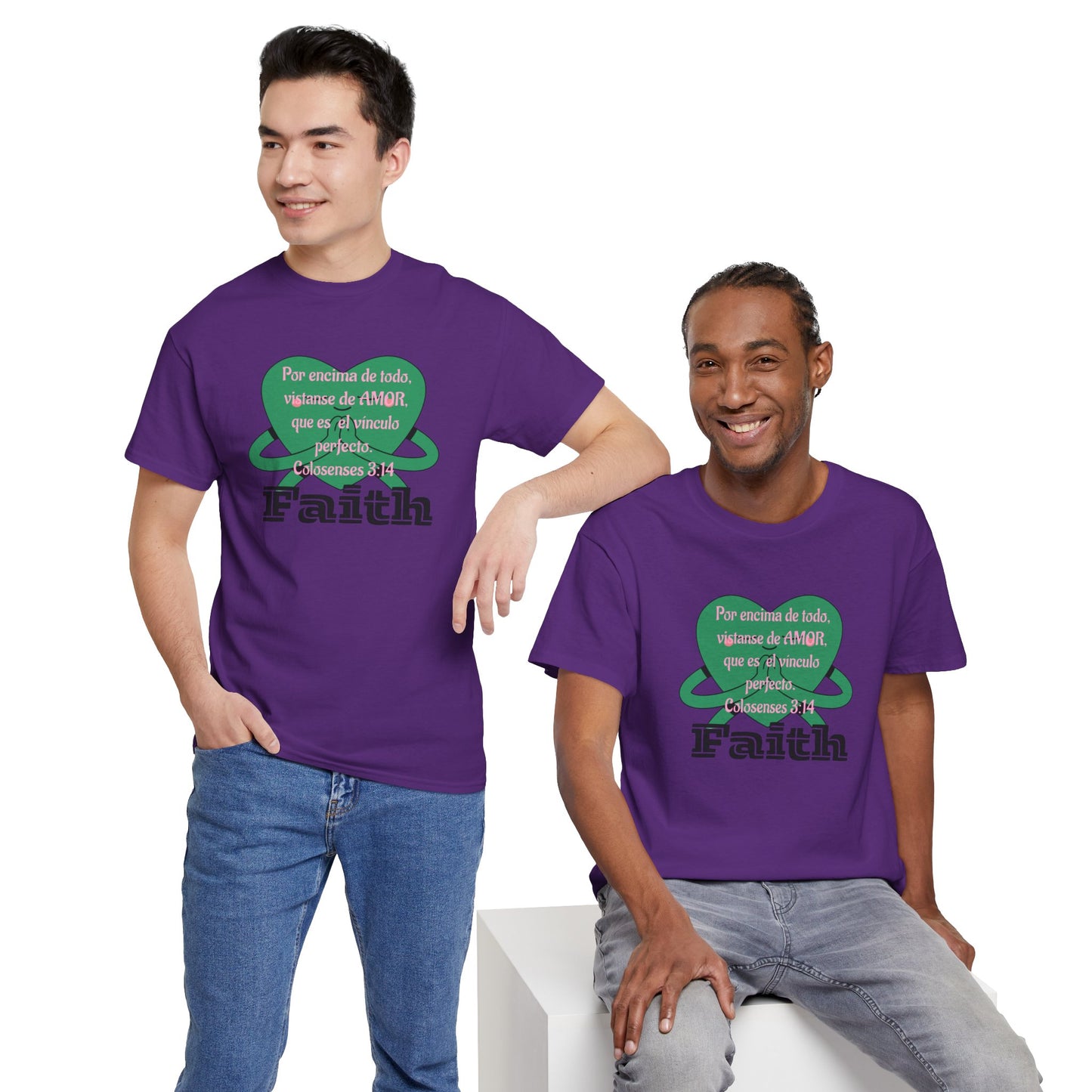 Unisex Heavy Cotton Tee - Fe (Faith), Colosenses 3:14