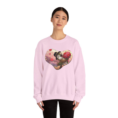Unisex Heavy Blend Crewneck Sweatshirt San Valentin heart with ciguita.