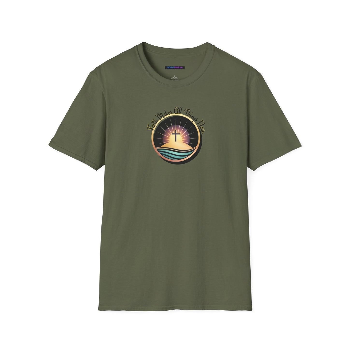 Unisex Softstyle T-Shirt - Shining Cross, Faith Makes All Things New