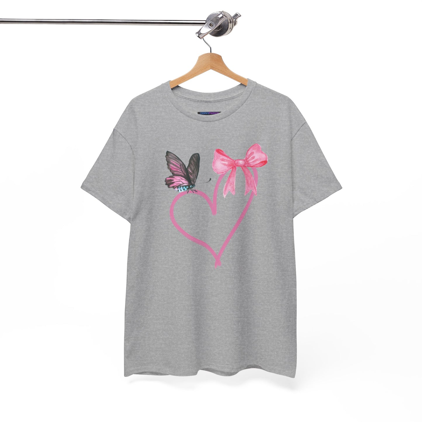 Unisex Heavy Cotton Tee Heart & Butterfly