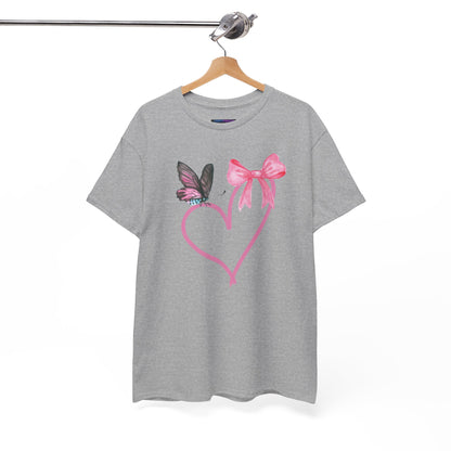Unisex Heavy Cotton Tee Heart & Butterfly