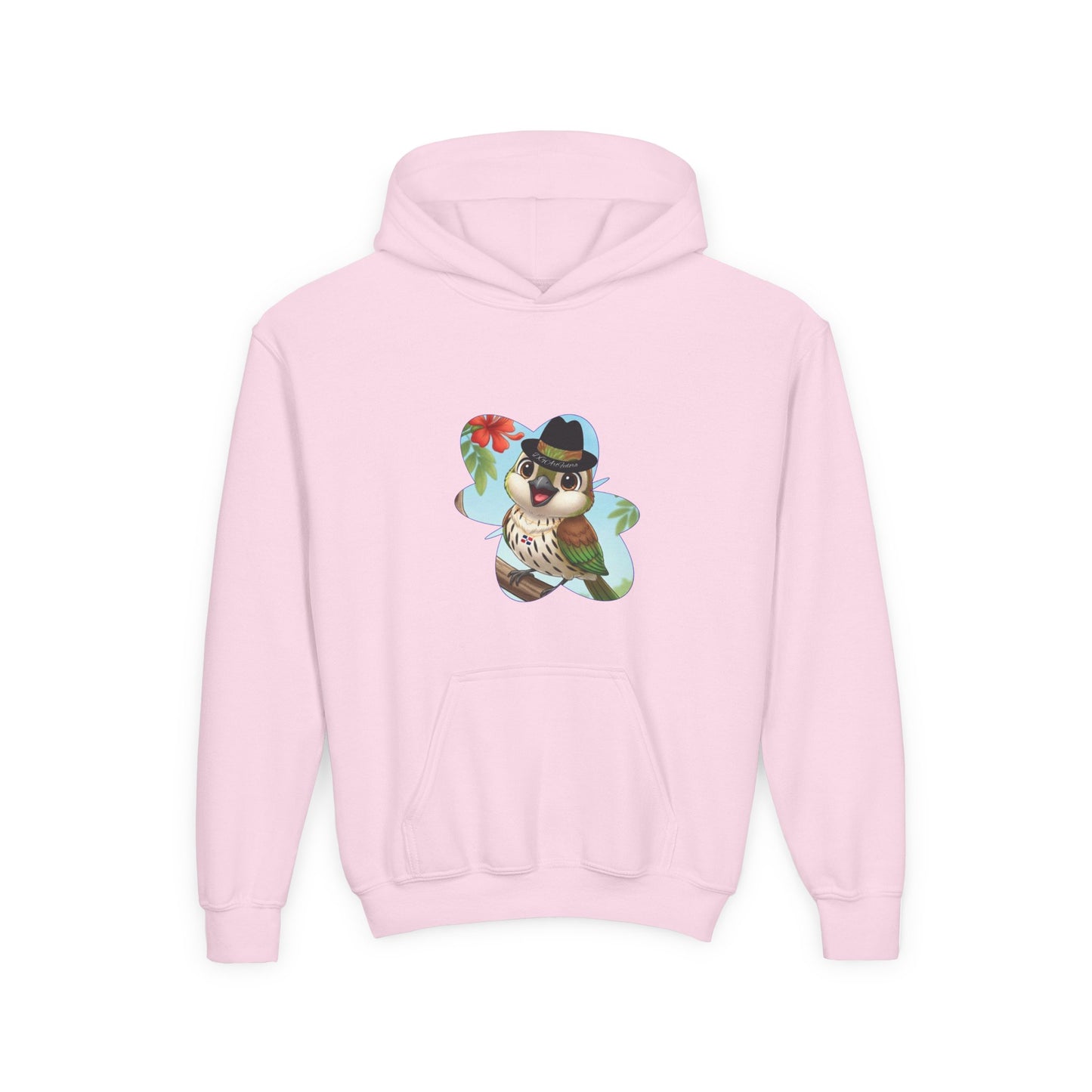 Youth Heavy Blend Hooded Sweatshirt Cigüita the Palmchat