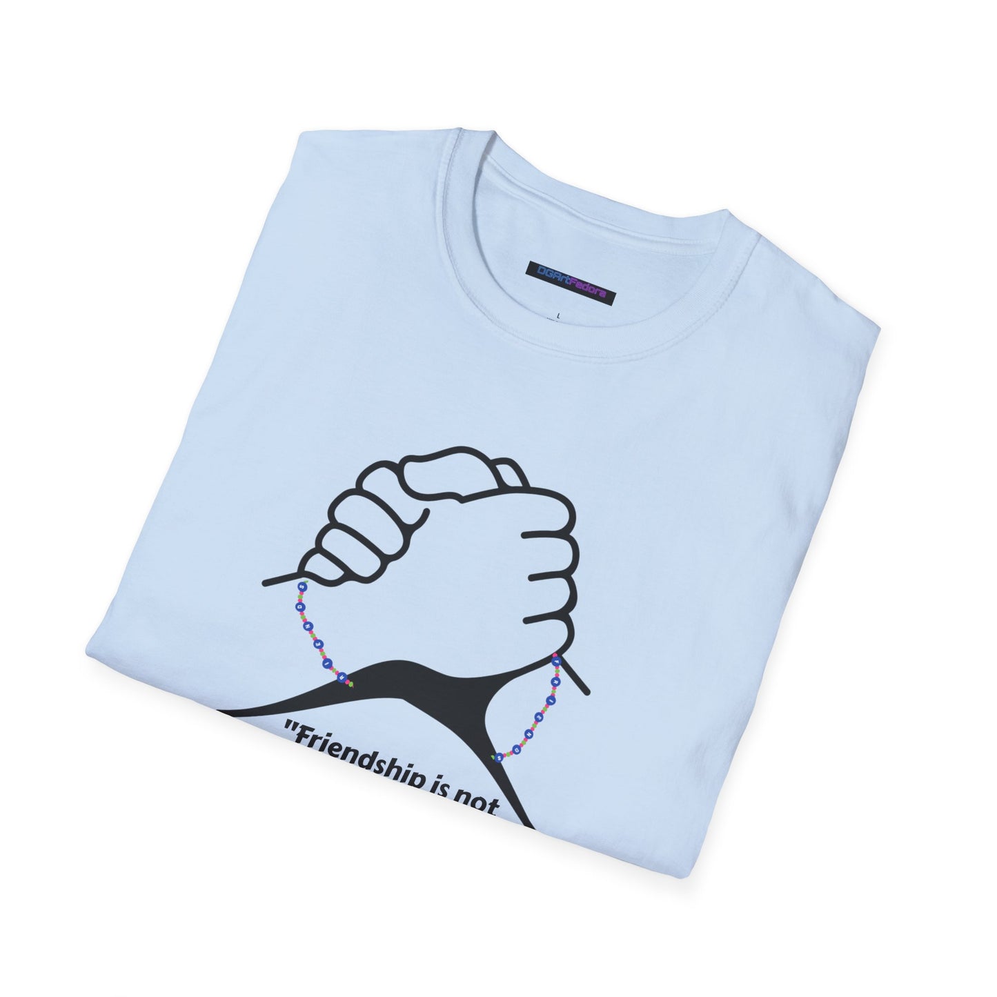 Unisex Softstyle T-Shirt Clasped Hands with Quote of Friendship