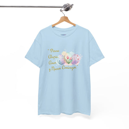 Unisex Heavy Cotton Tee - Easter, Joy, Love, & New Beginnings (Spanish Version)