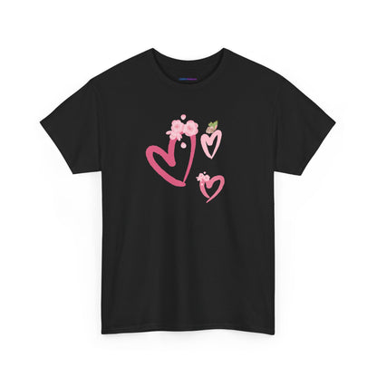 Unisex Heavy Cotton Tee Hearts Adorned