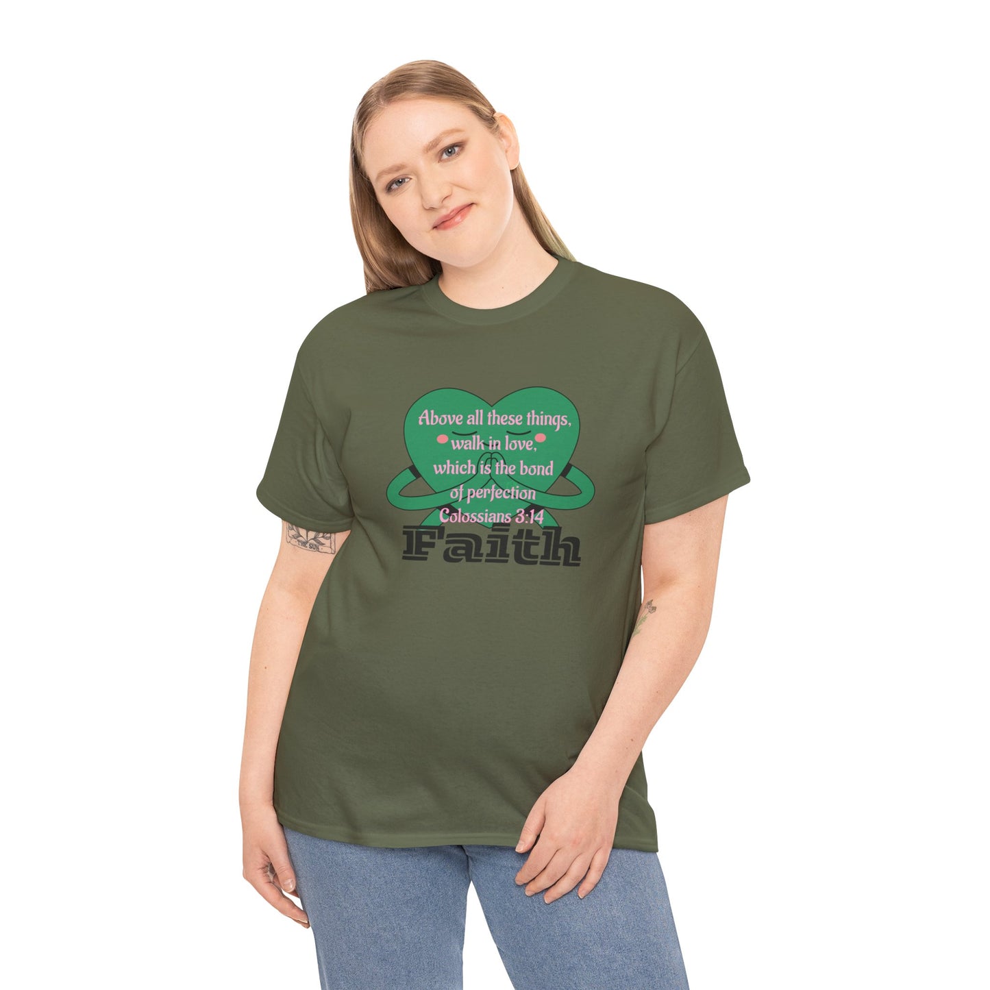 Unisex Heavy Cotton Tee -Faith, Colossians 3:14