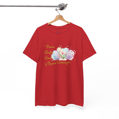 Unisex Heavy Cotton Tee - Easter, Joy, Love, & New Beginnings (Spanish Version)