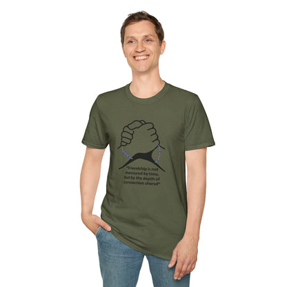 Unisex Softstyle T-Shirt Clasped Hands with Quote of Friendship