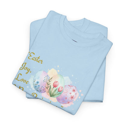 Unisex Heavy Cotton Tee - Easter, Joy, Love, & New Beginnings
