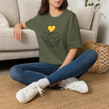 Unisex Softstyle T-Shirt Clasped Hands with Heart
