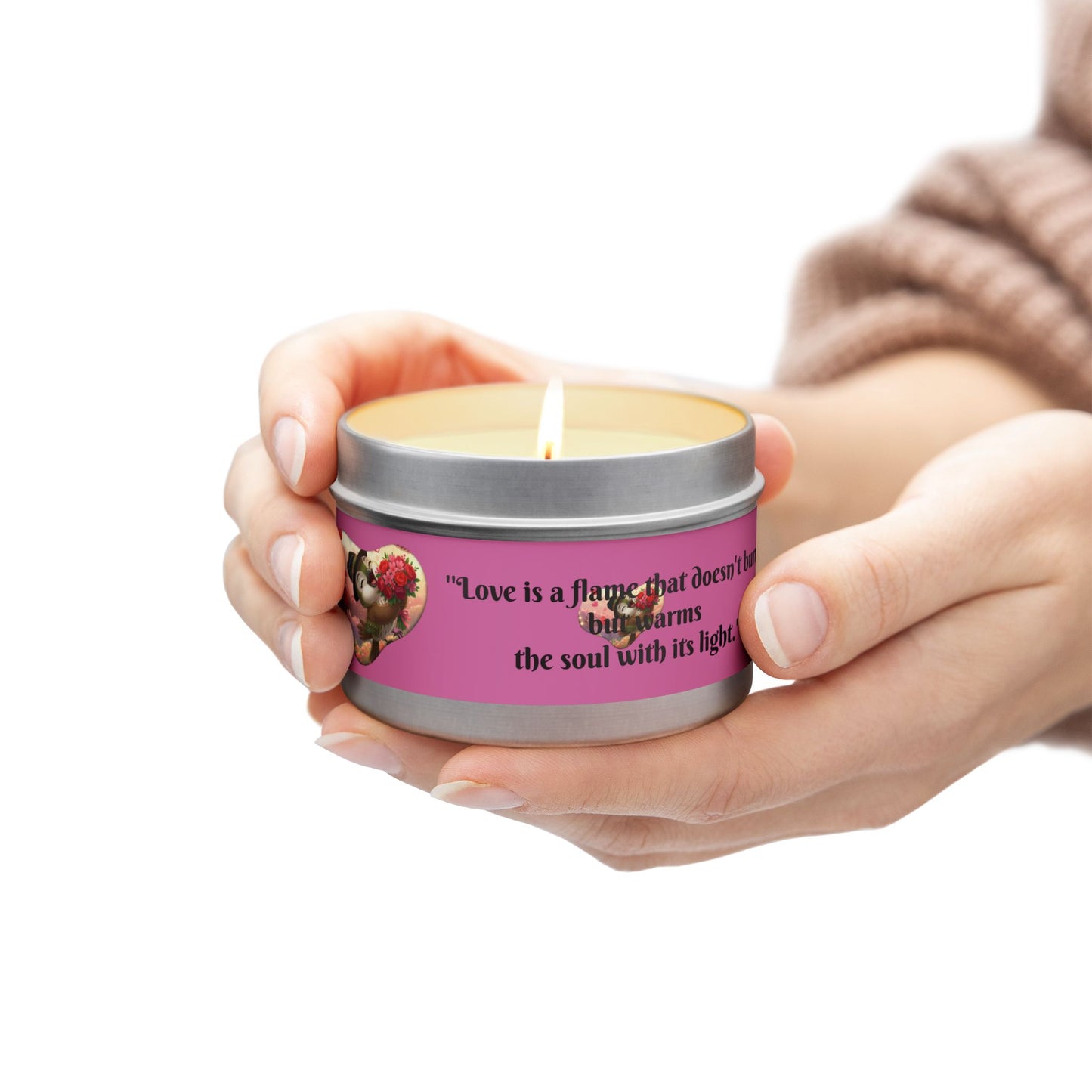 Love is a Flame Tin Candle