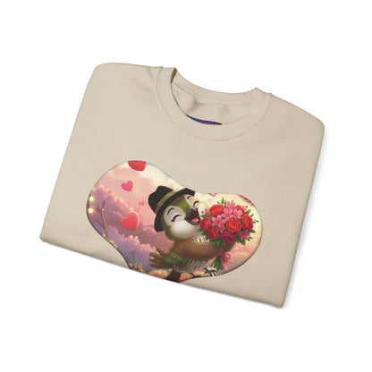 Unisex Heavy Blend Crewneck Sweatshirt San Valentin heart with ciguita.