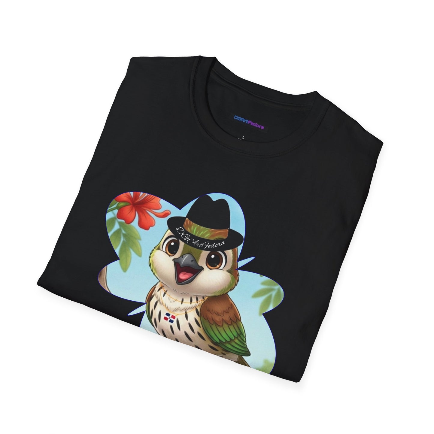 Unisex Softstyle T-Shirt of Ciguita on a Flamboyan Tree