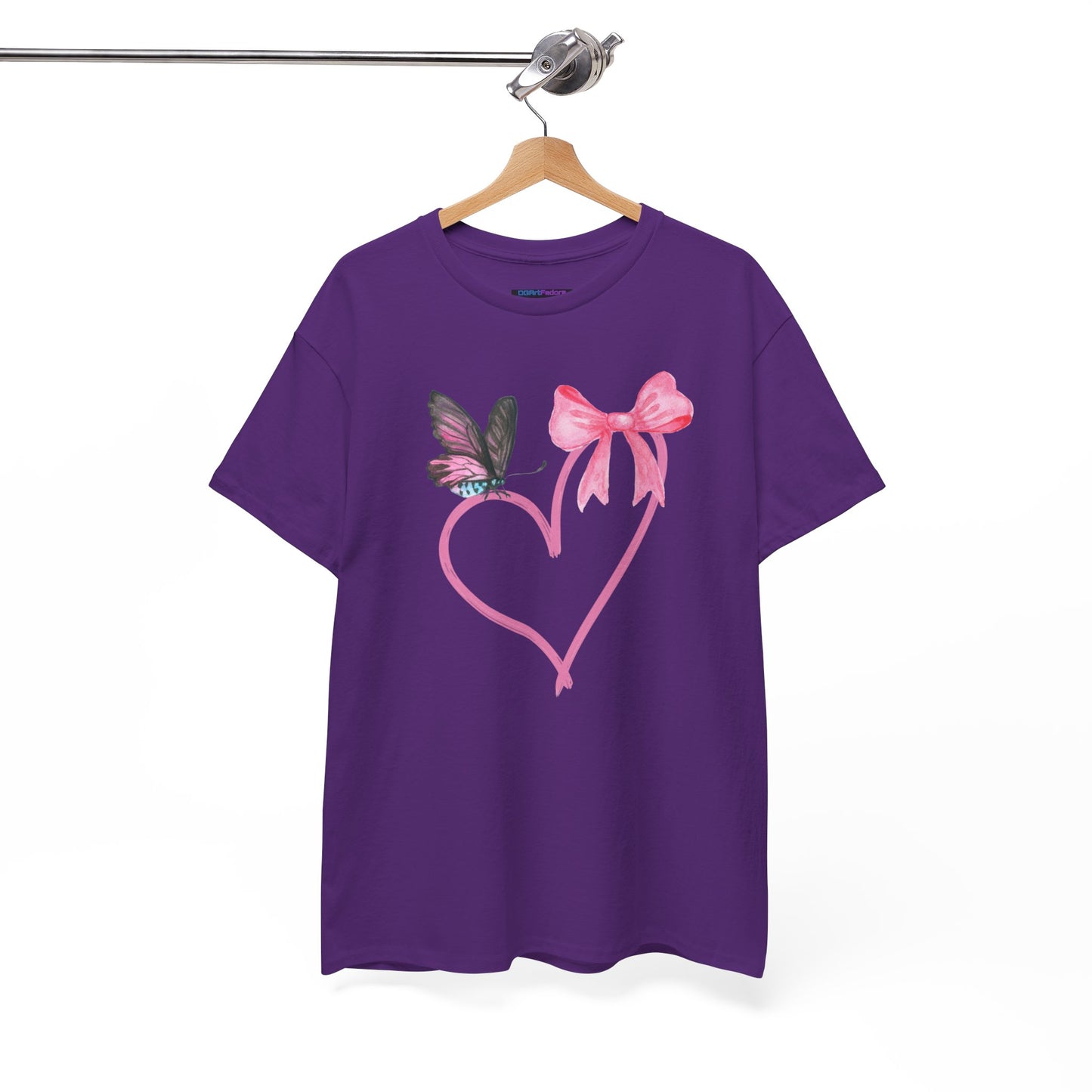 Unisex Heavy Cotton Tee Heart & Butterfly