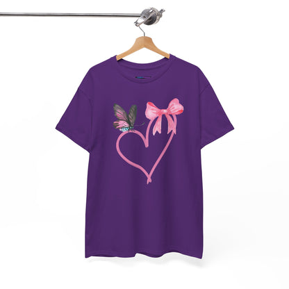 Unisex Heavy Cotton Tee Heart & Butterfly
