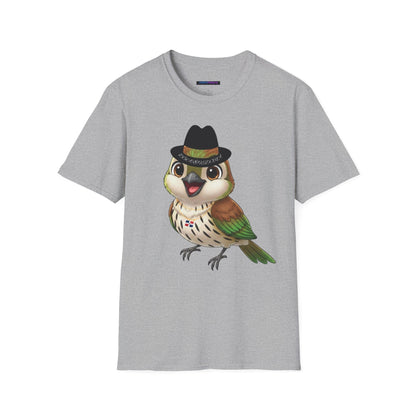 Unisex T-shirt Ciguita the Palmchat with Hat & Chain