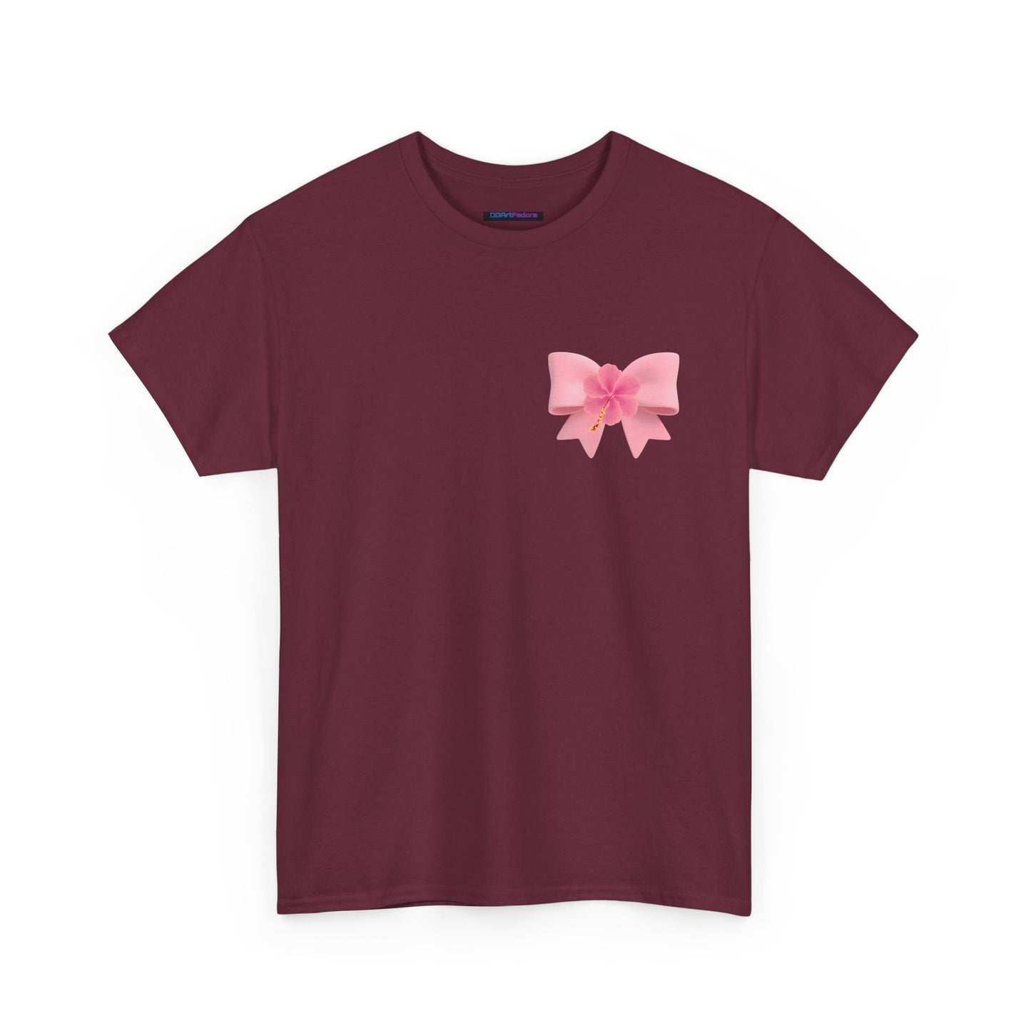 Cute Pink Bow with Flower Accent - Heavy Cotton Tee