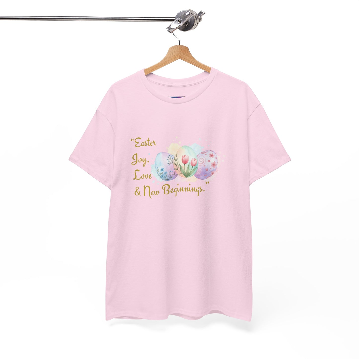 Unisex Heavy Cotton Tee - Easter, Joy, Love, & New Beginnings