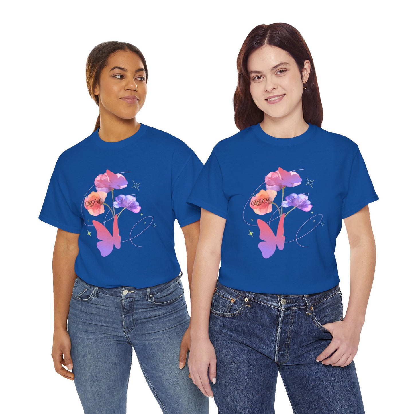 Dreamy Watercolor Flowers & Butterfly - Heavy Cotton Tee