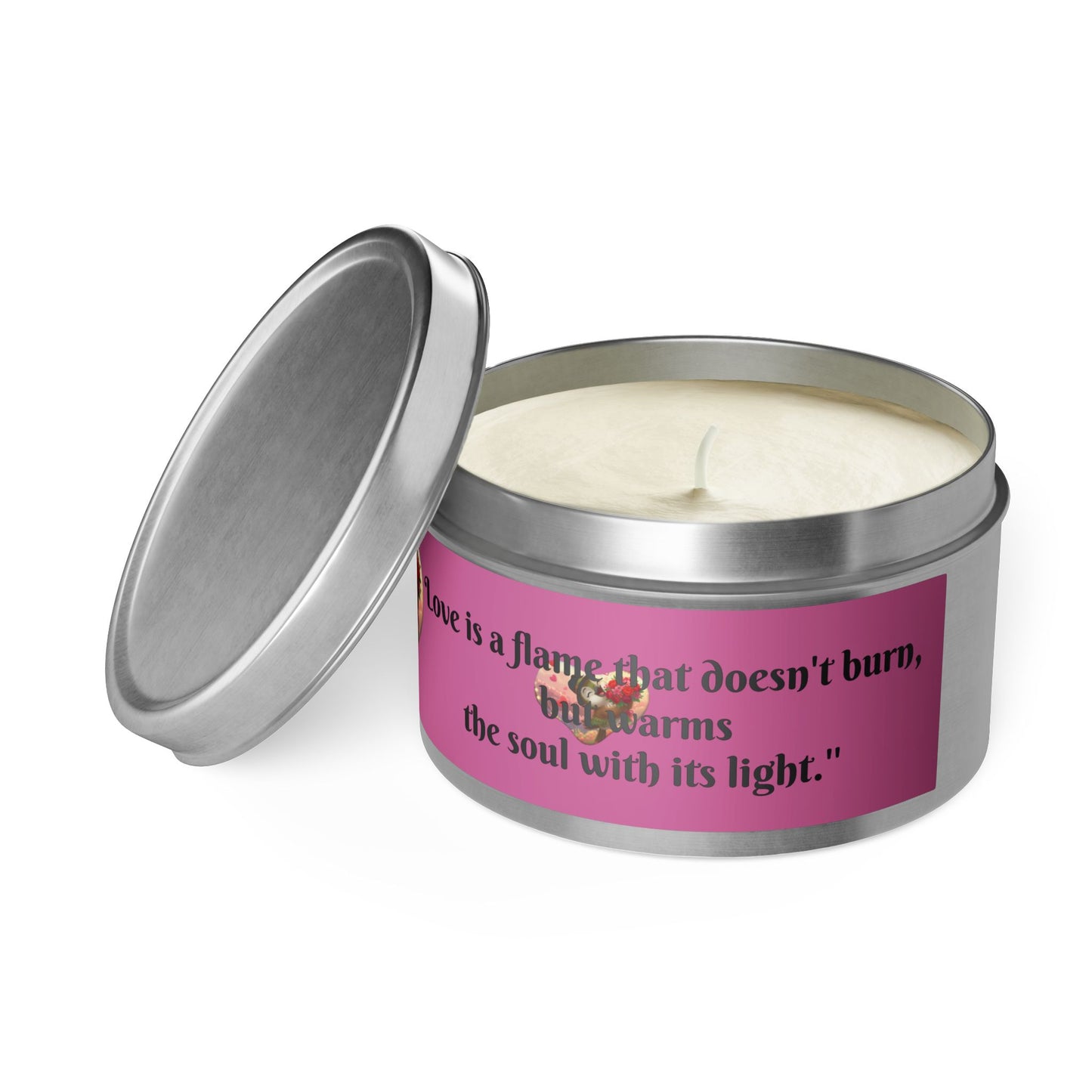 Love is a Flame Tin Candle