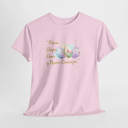 Unisex Heavy Cotton Tee - Easter, Joy, Love, & New Beginnings (Spanish Version)